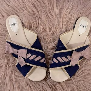 Authentic Fendi knot and leather sandals